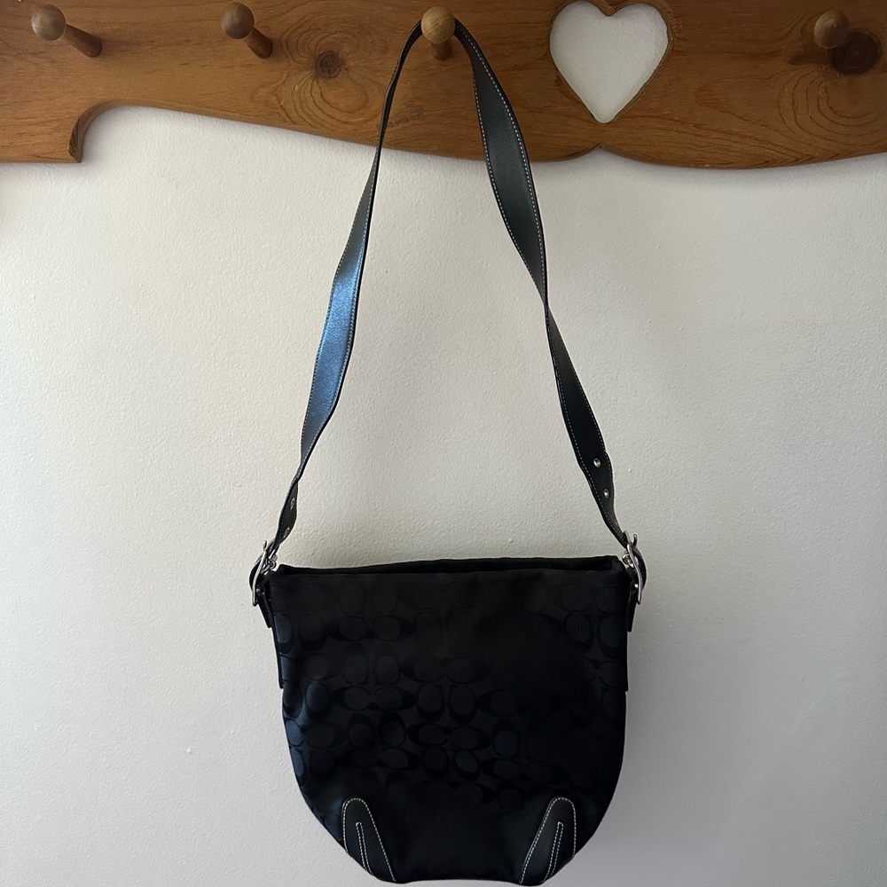 Coach Black Canvas Signature Bag
